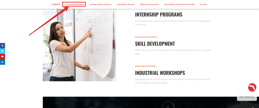 apply Online for BEML Recruitment step 2