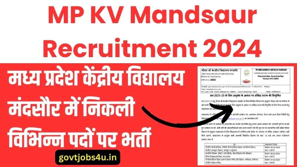 MP KV Mandsaur Recruitment 2024