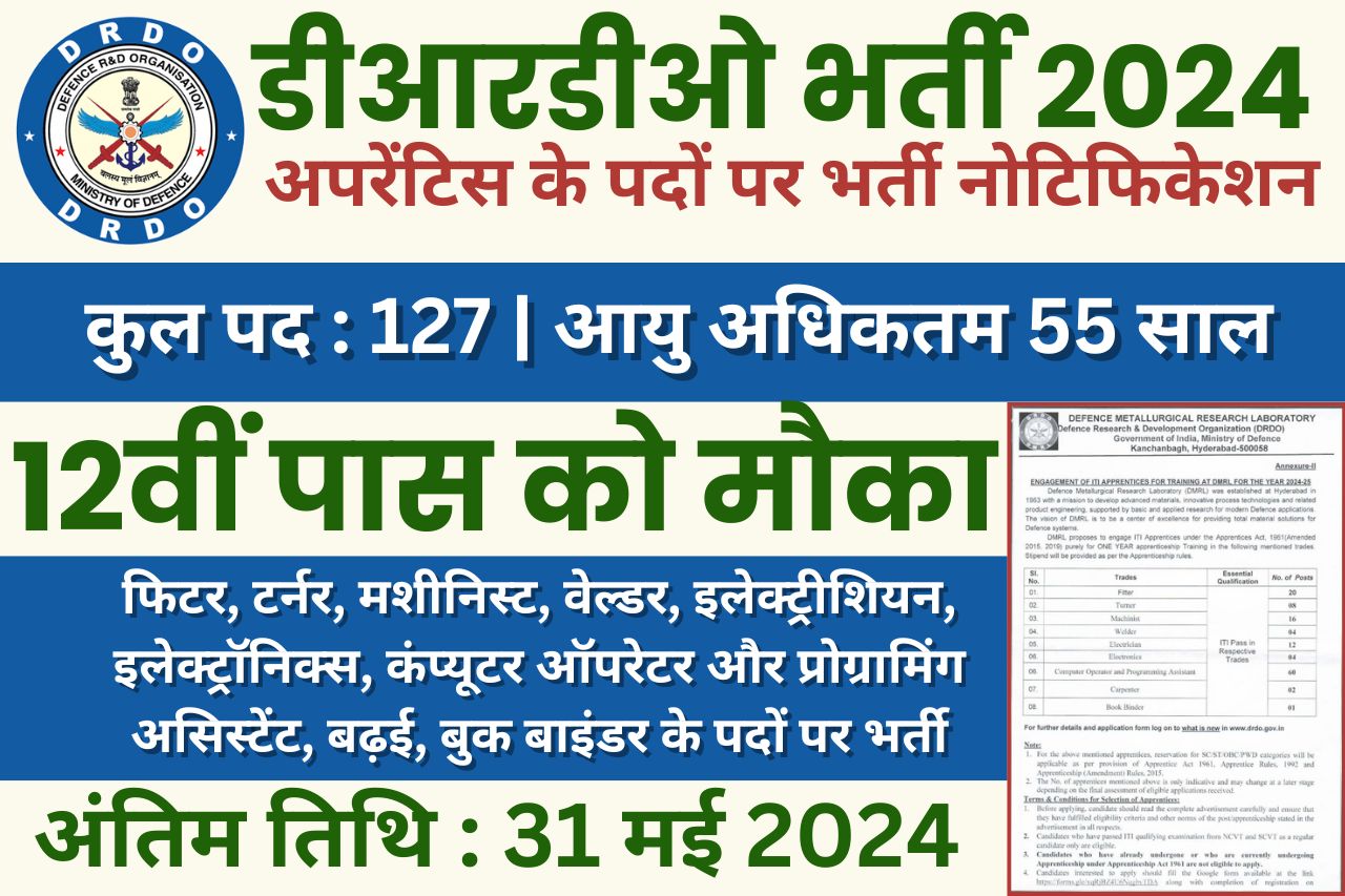 DMRL DRDO Apprentice Recruitment 2024