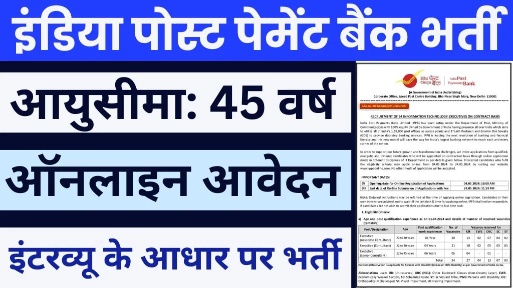 IPPB IT Executive Recruitment 2024