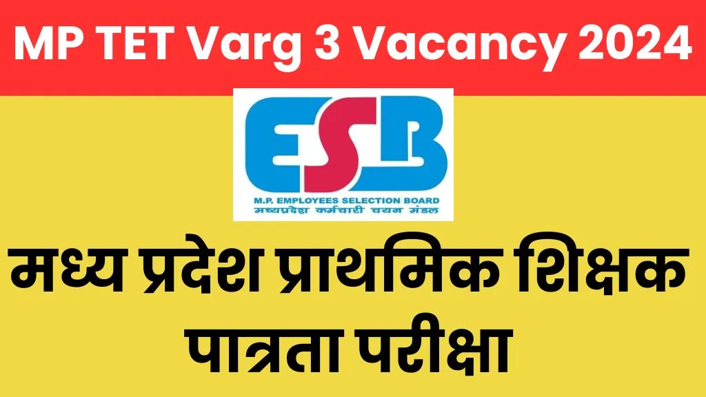 MP TET Varg 3 Vacancy 2024