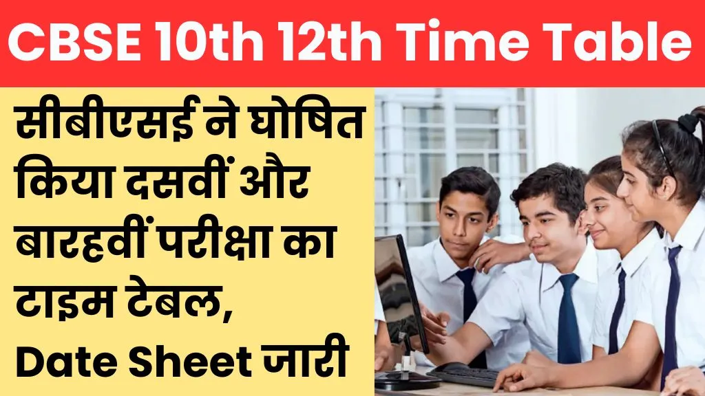 CBSE 10th 12th Time Table 2025