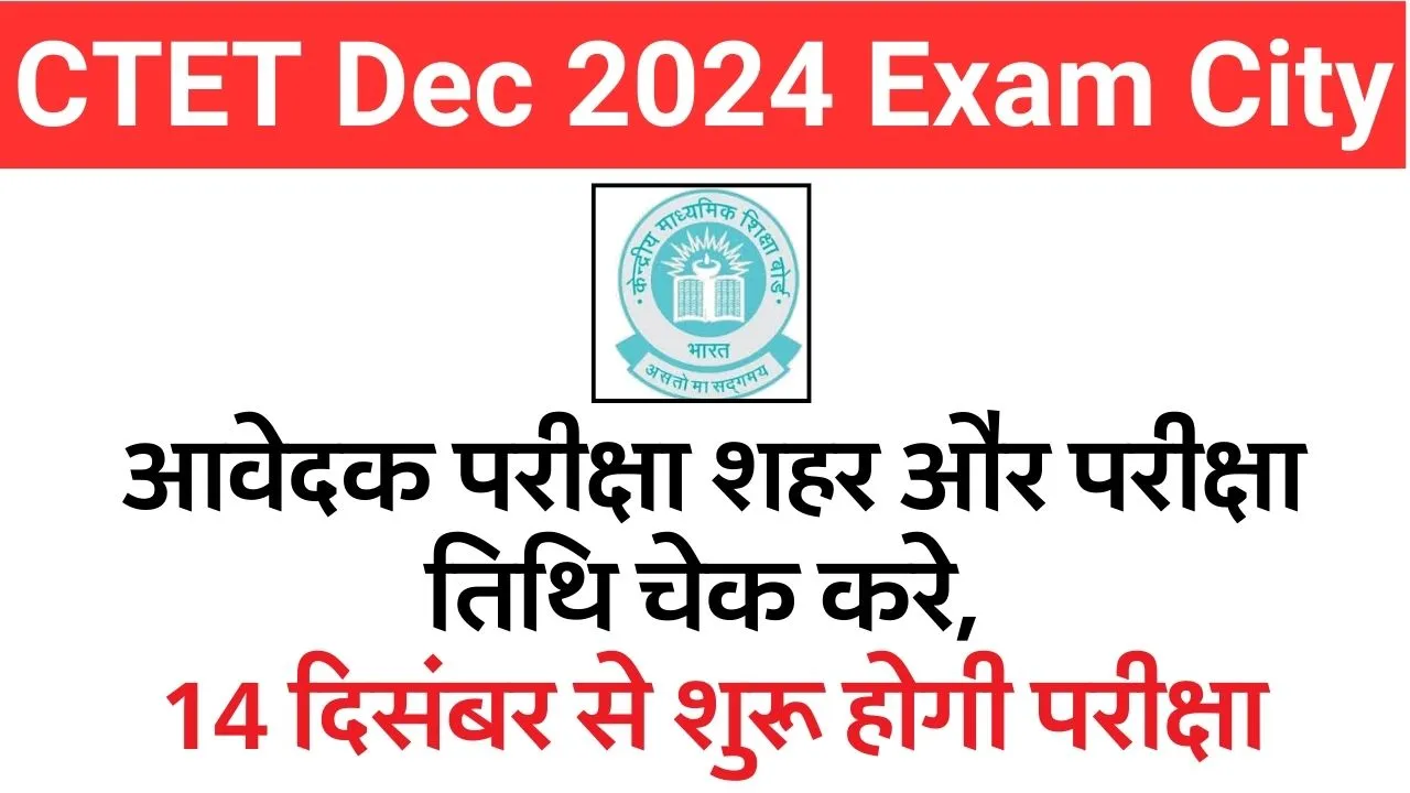 CTET Dec 2024 Exam City