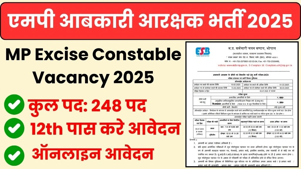 MP Excise Constable Vacancy 2025