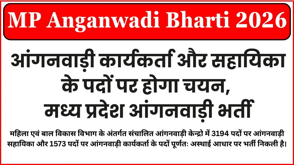 MP Anganwadi Bharti 2026