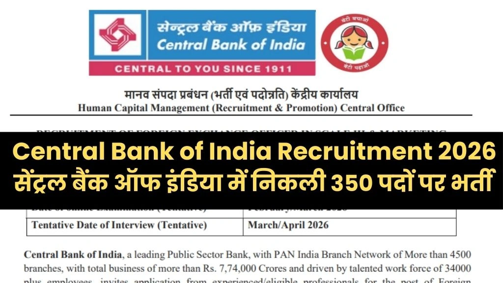 Central Bank of India Recruitment 2026