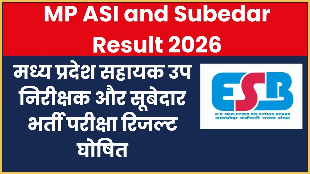 MP ASI and Subedar Result 2026