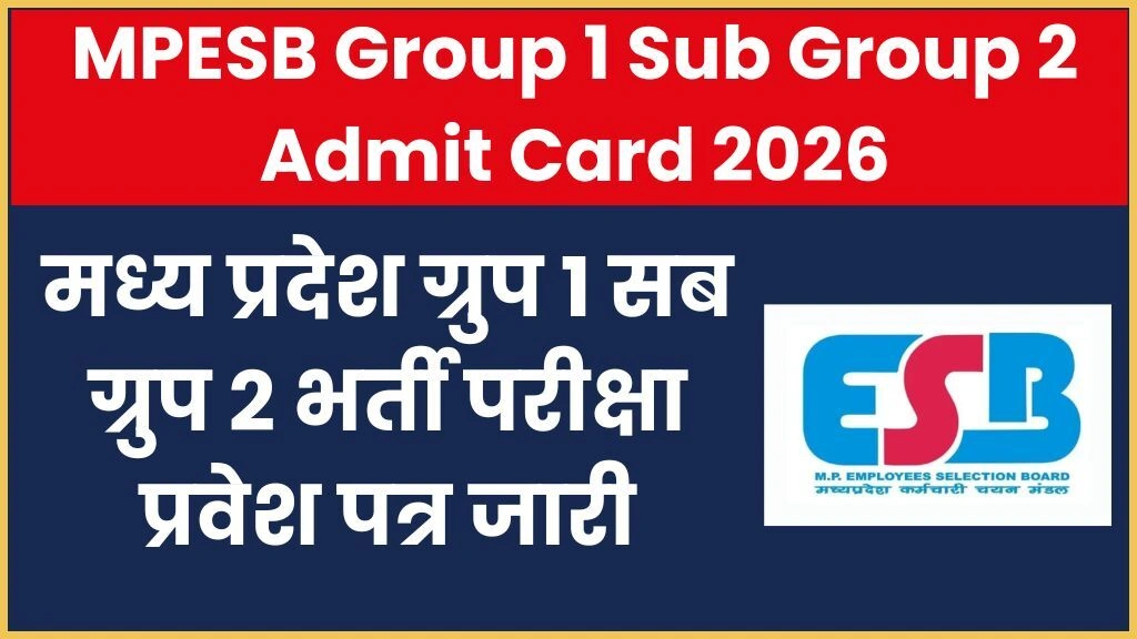 MPESB Group 1 Sub Group 2 Admit Card 2026