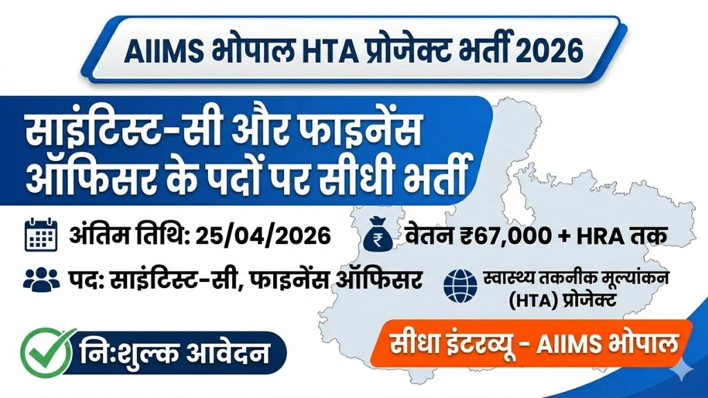 AIIMS Bhopal HTA Project Recruitment 2026