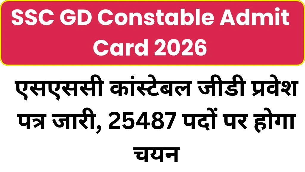 SSC GD Constable Admit Card 2026