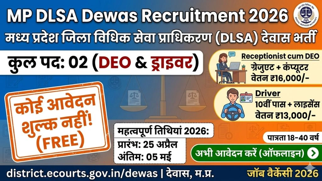 MP DLSA Dewas Recruitment 2026