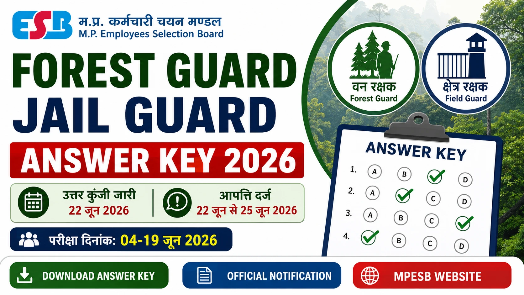 Forest Guard Jail Guard Answer Key 2026