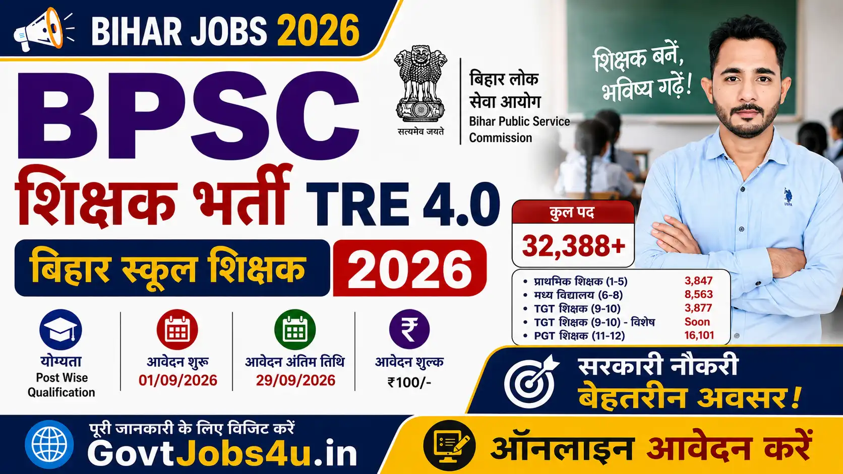Bihar School Teacher TRE 4.0 Recruitment 2026