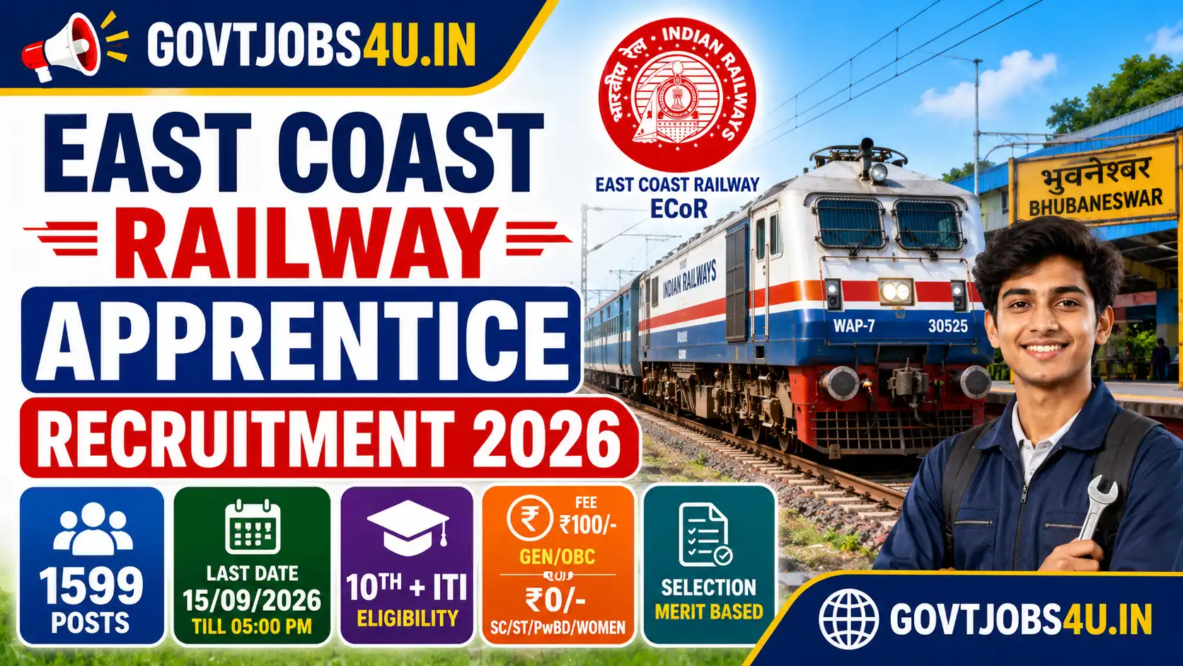 East Coast Railway Apprentice Recruitment 2026