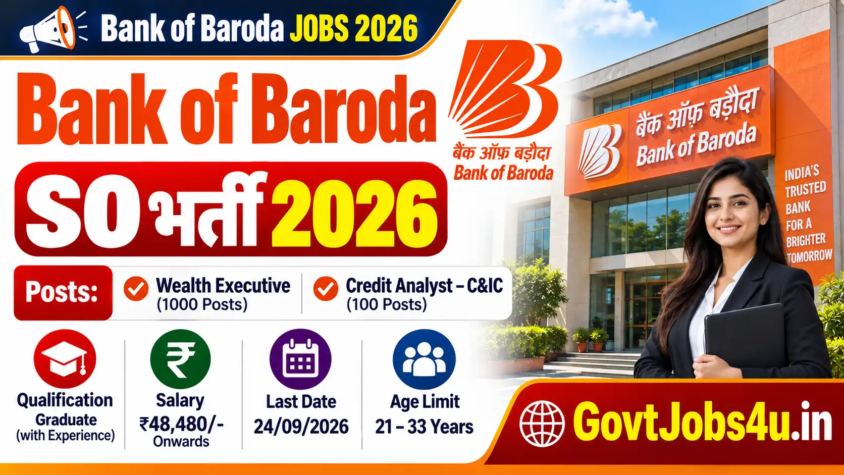 Bank of Baroda SO Vacancy 2026