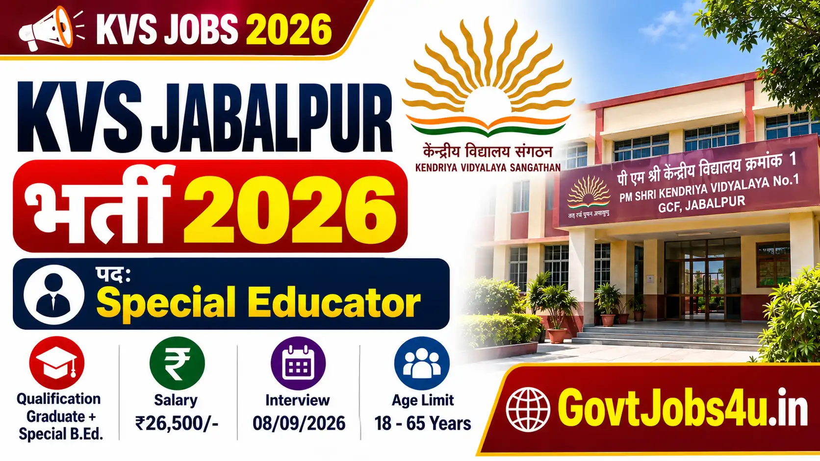 KVS Jabalpur Recruitment 2026