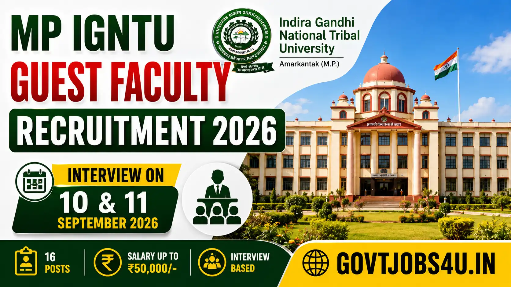 MP IGNTU Guest Faculty Recruitment 2026
