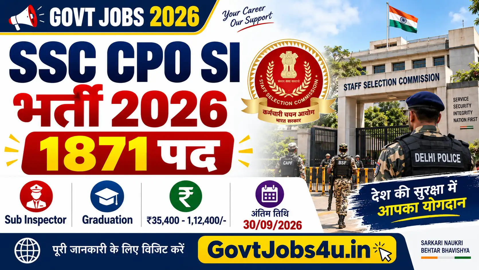 SSC CPO SI Recruitment 2026