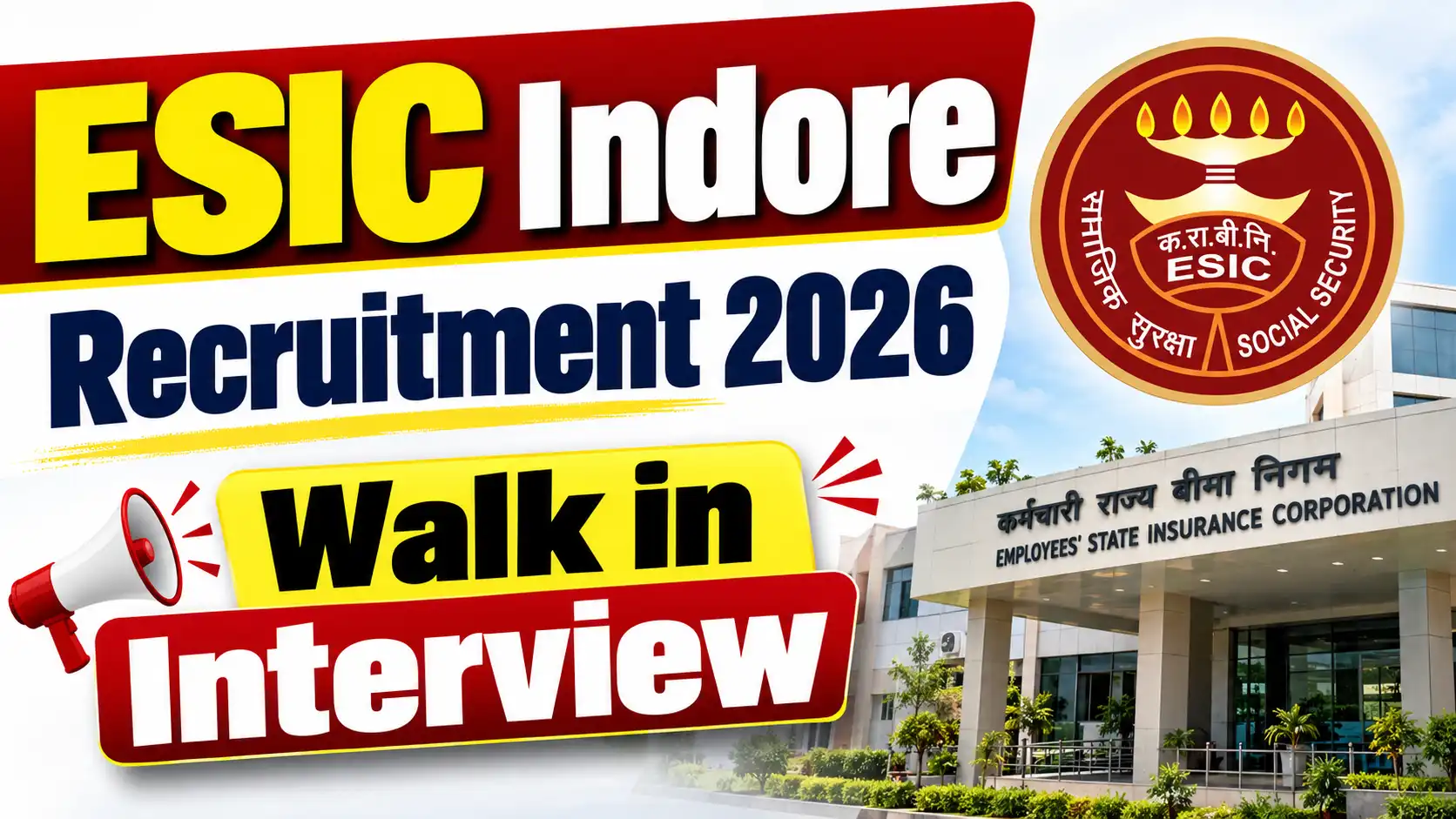 ESIC Indore Recruitment 2026